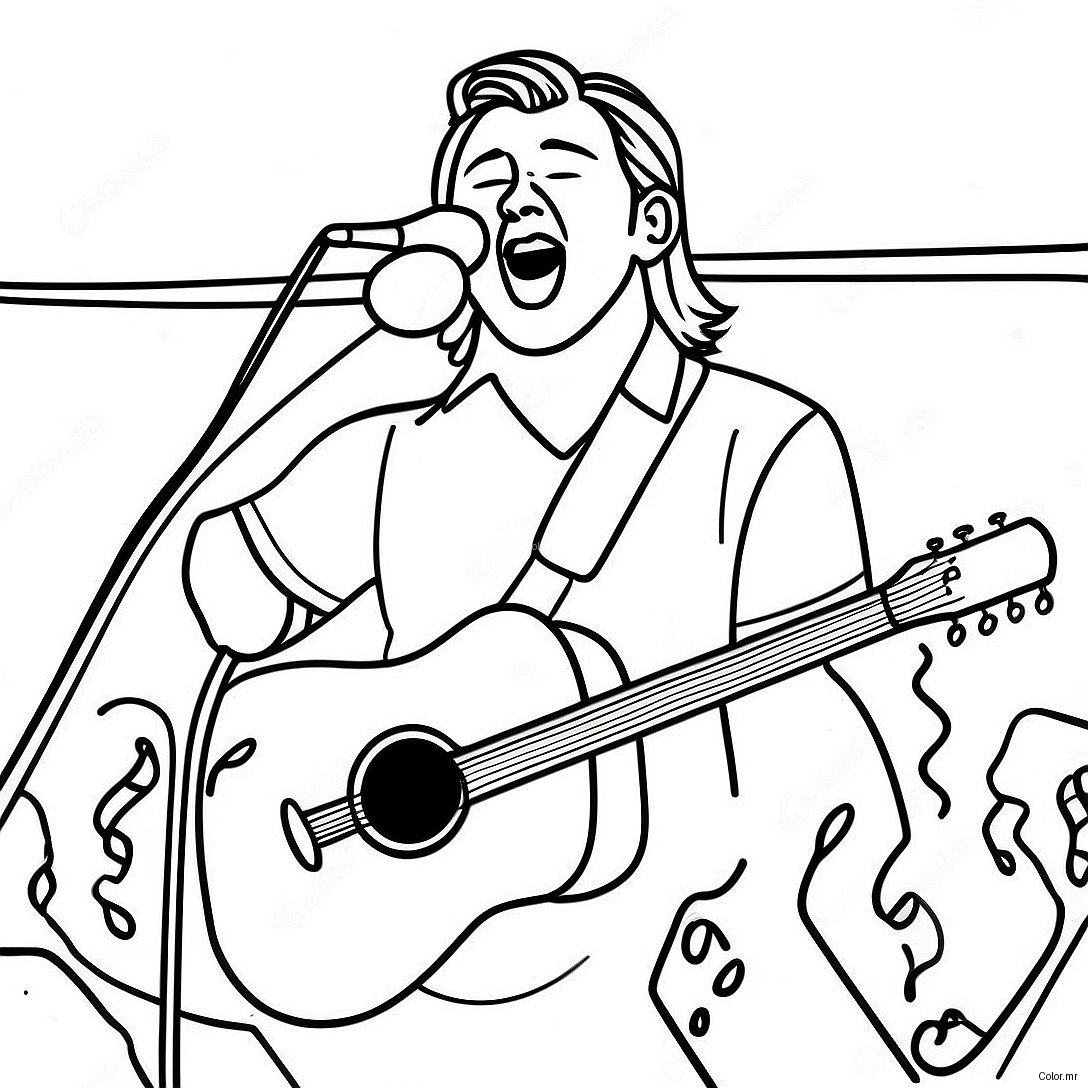 Morgan Wallen Singing On Stage Coloring Page 5805 4639