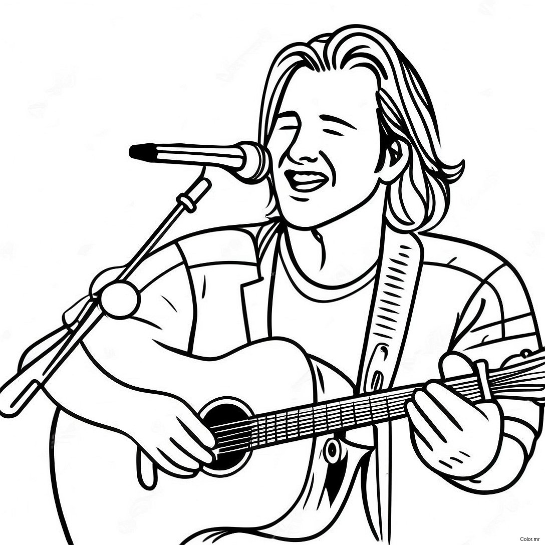 Morgan Wallen Singing On Stage Coloring Page 5805 4640