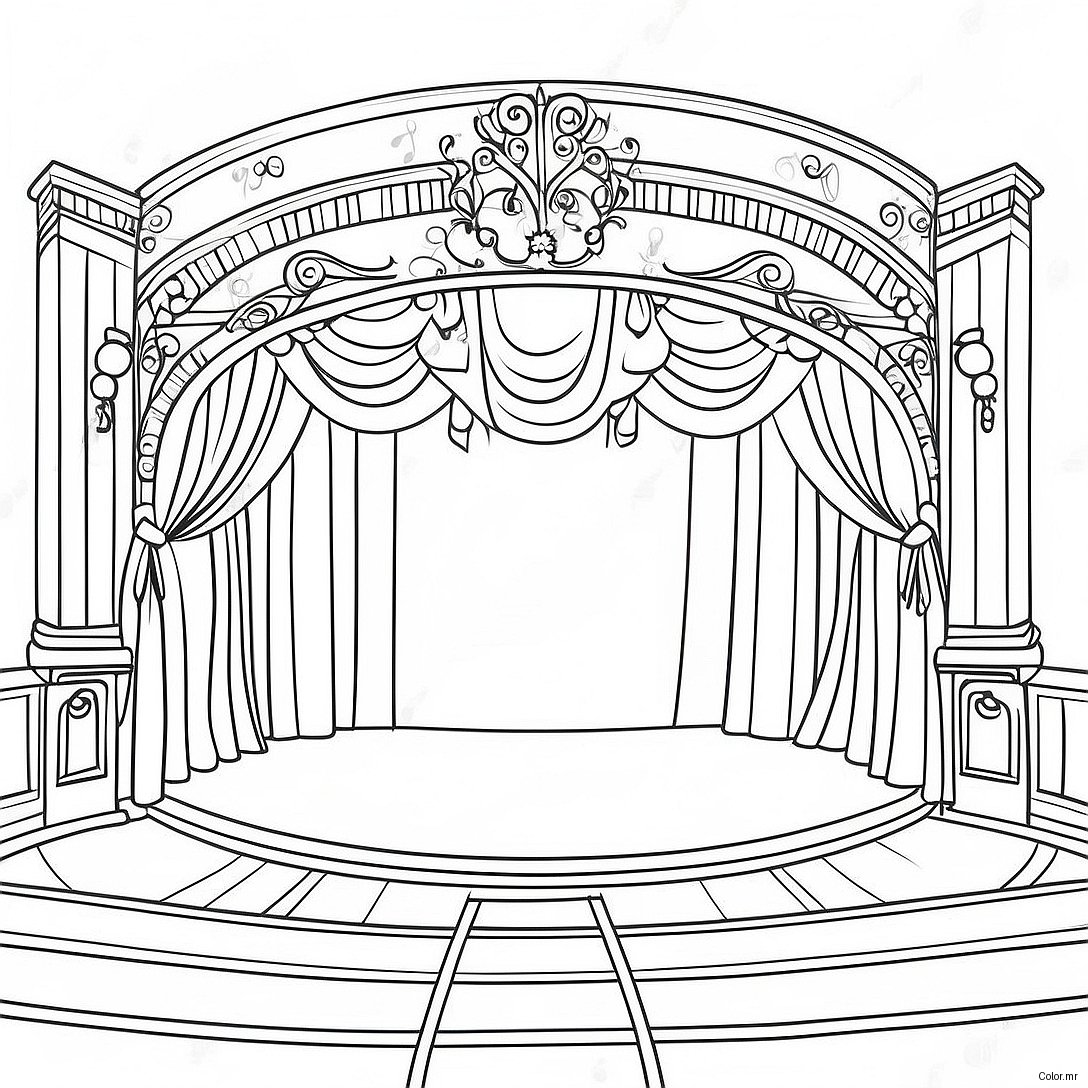 Musical Theatre Stage Coloring Page 13949 11553