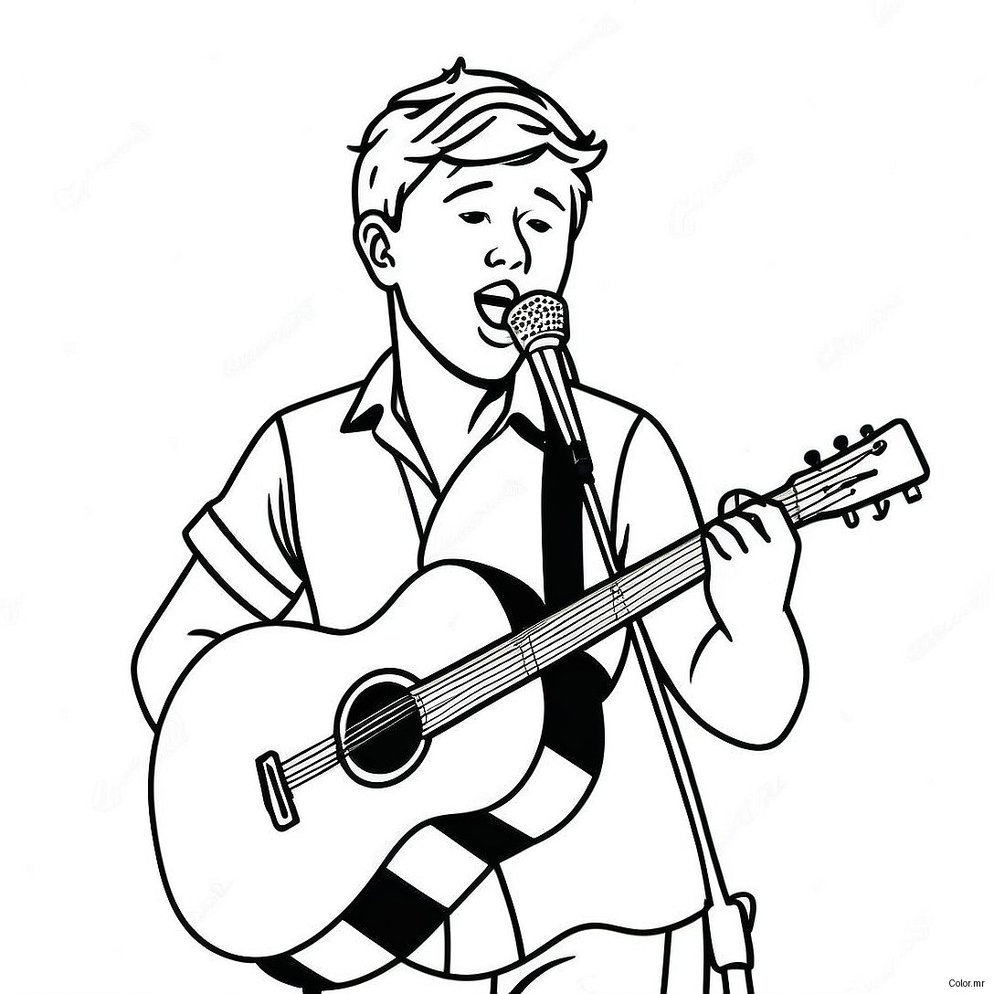 Niall Horan Singing On Stage Coloring Page 69974 57642