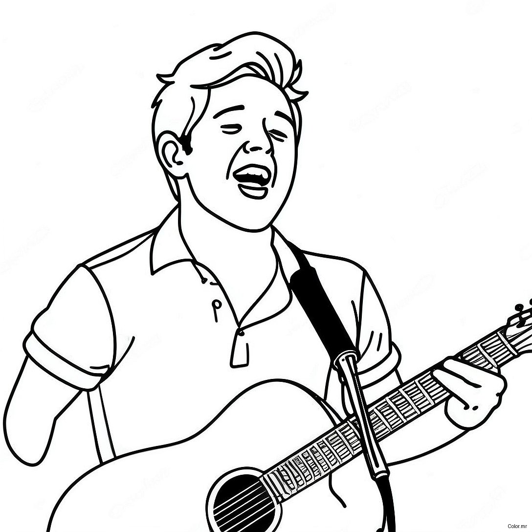 Niall Horan Singing On Stage Coloring Page 69974 57643