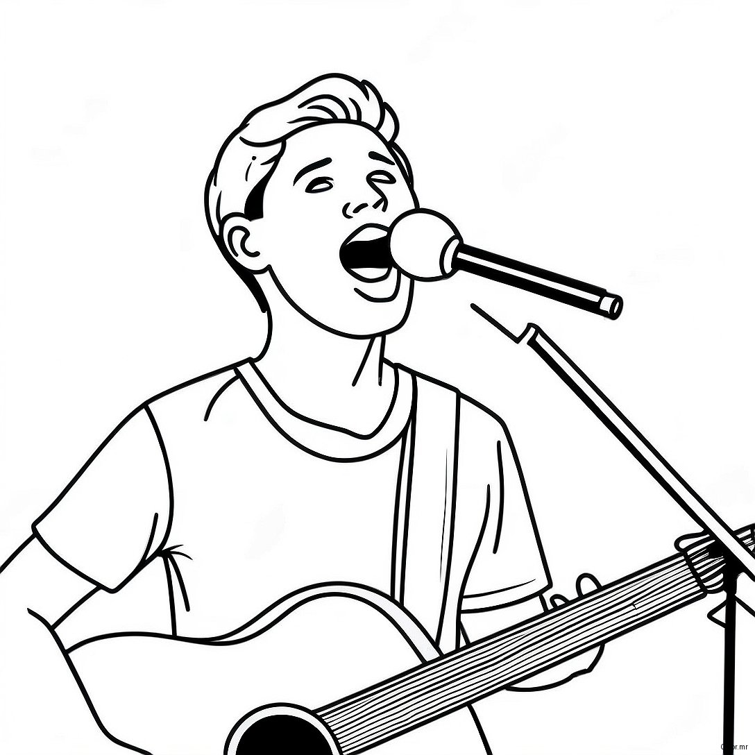 Niall Horan Singing On Stage Coloring Page 69974 57863
