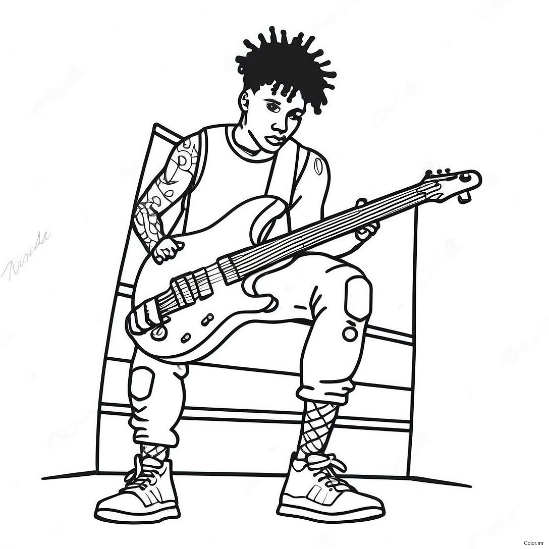 Nle Choppa Performing On Stage Coloring Page 24525 22521