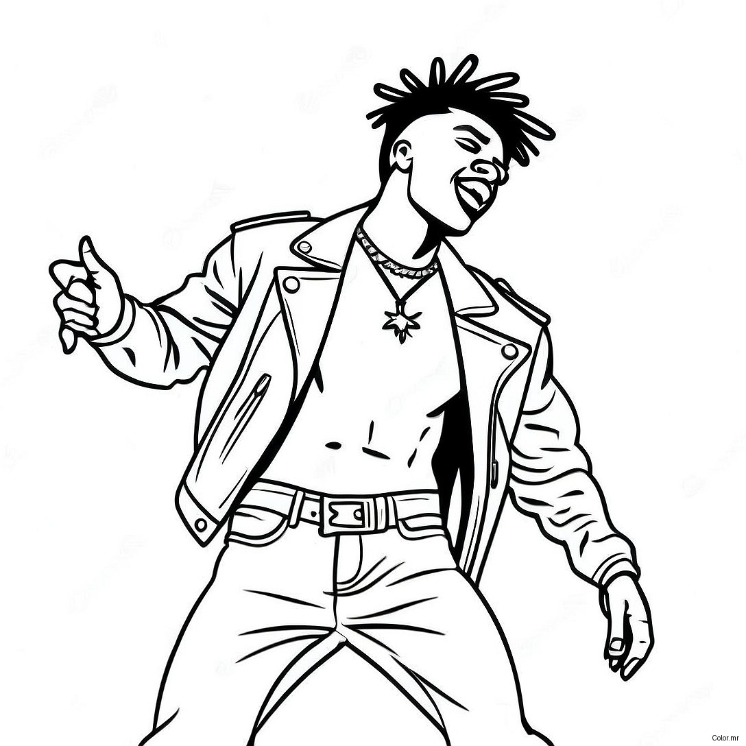 Nle Choppa Performing On Stage Coloring Page 24525 22522