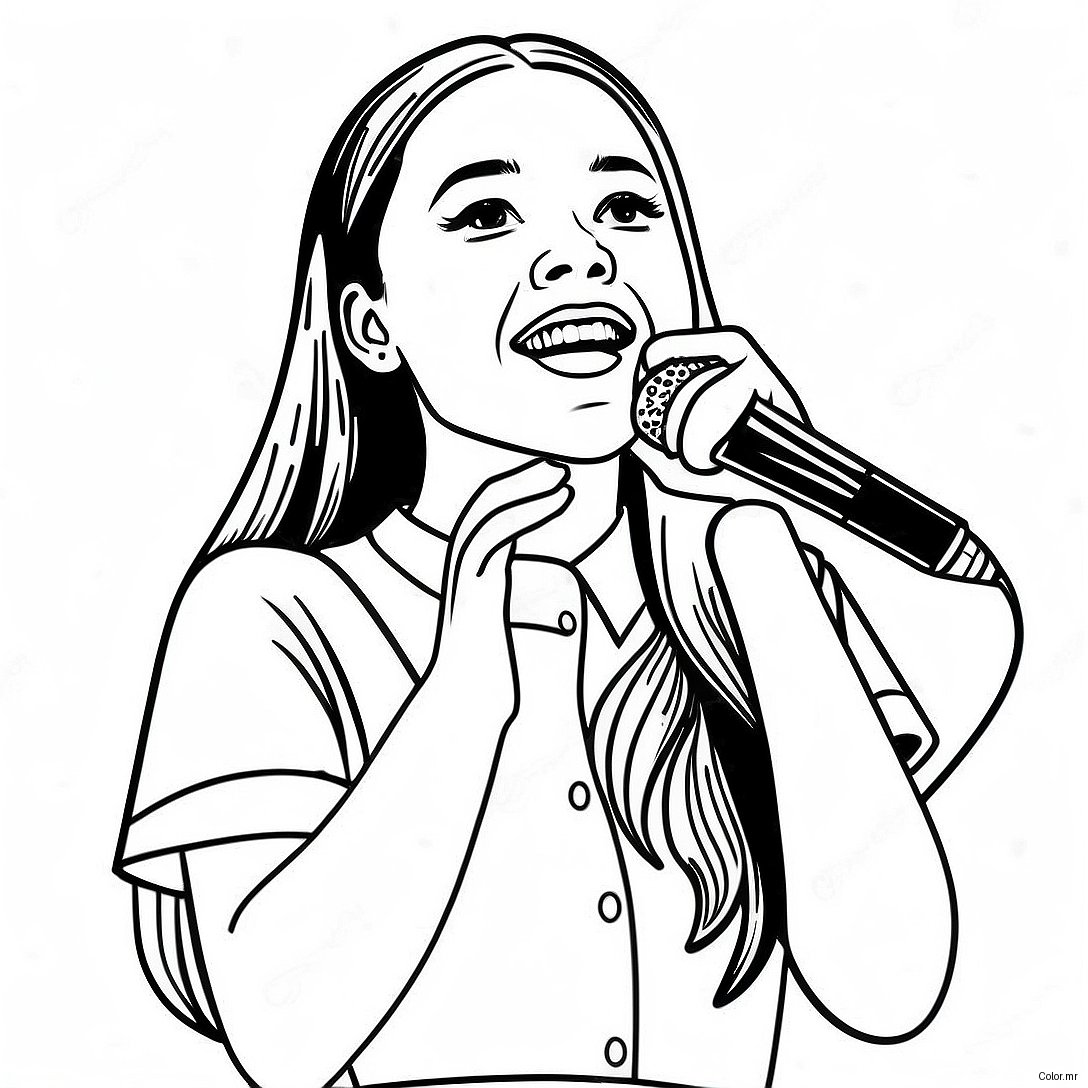 Olivia Rodrigo Singing On Stage Coloring Page 2382 1950