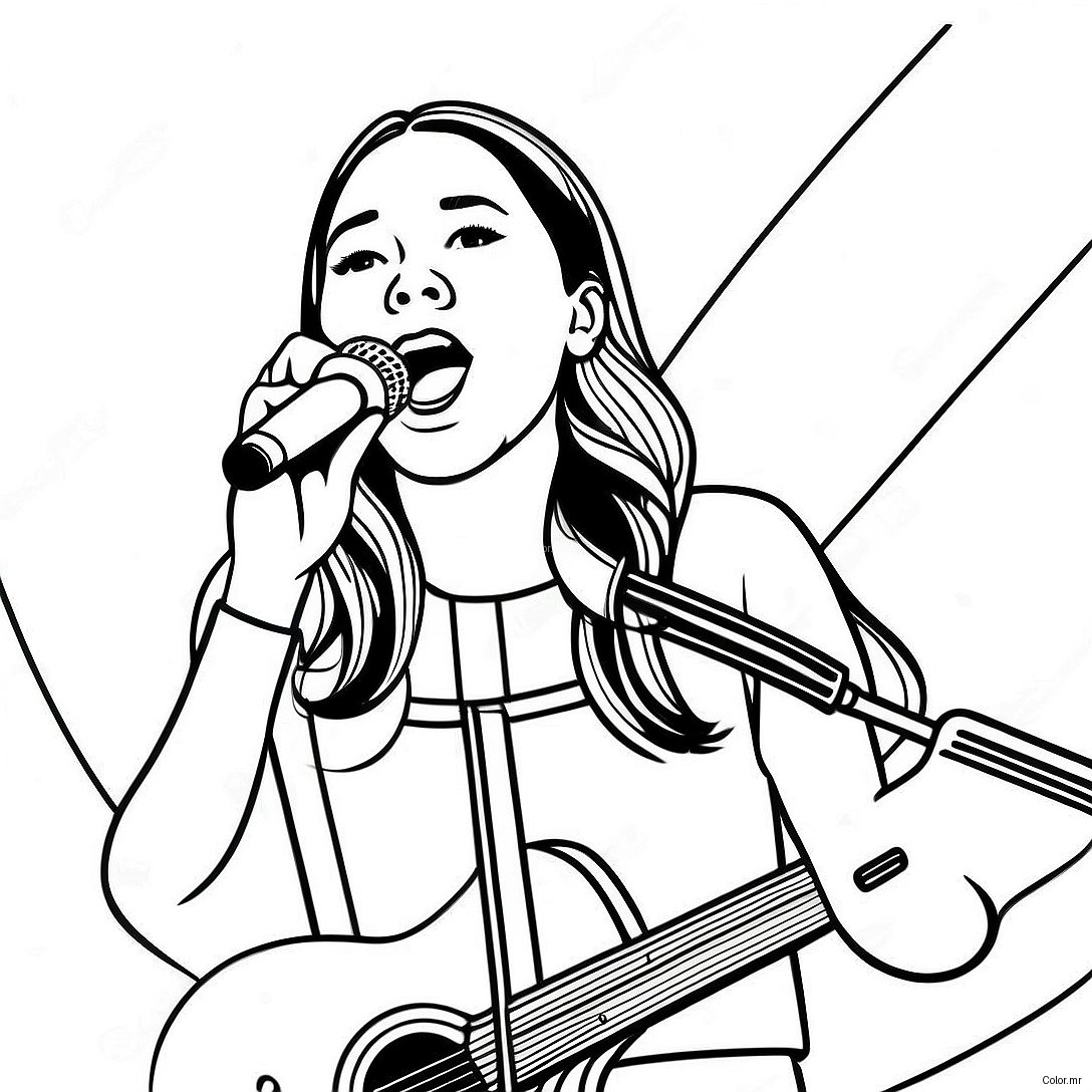 Olivia Rodrigo Singing On Stage Coloring Page 2382 1951