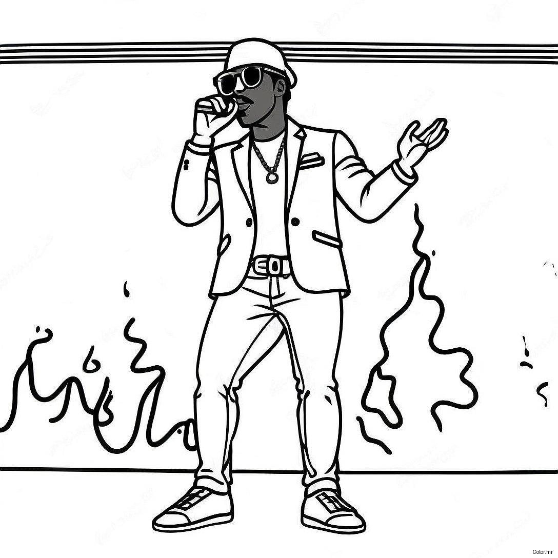 Pop Smoke Performing On Stage Coloring Page 45584 37859
