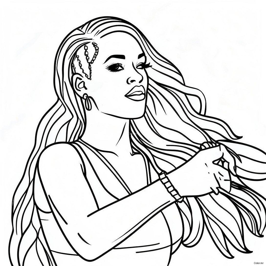 Rihanna Performing On Stage Coloring Page 24686 22641