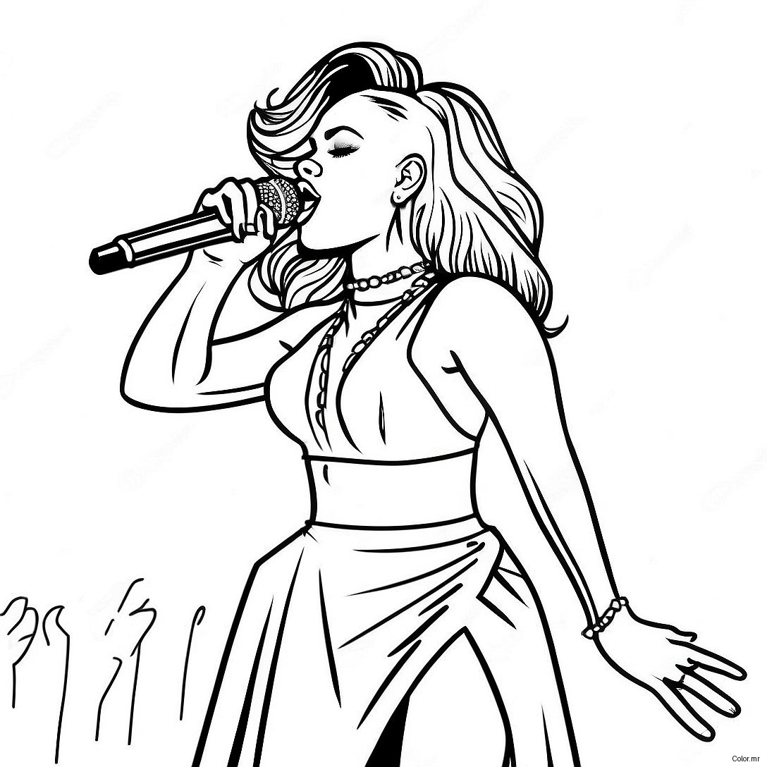 Rihanna Performing On Stage Coloring Page 24686 22642