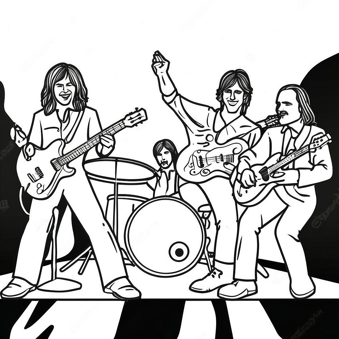 Rock And Roll Band On Stage Coloring Page 18859 15778