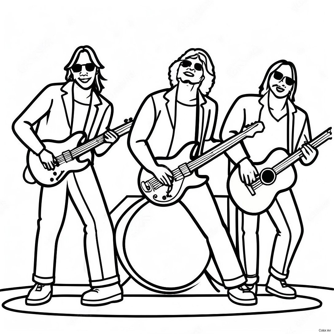 Rock And Roll Band On Stage Coloring Page 18859 15779