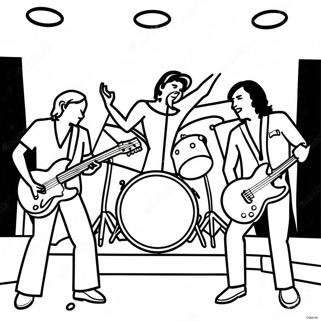 Rock And Roll Band On Stage Coloring Page 18859 15780