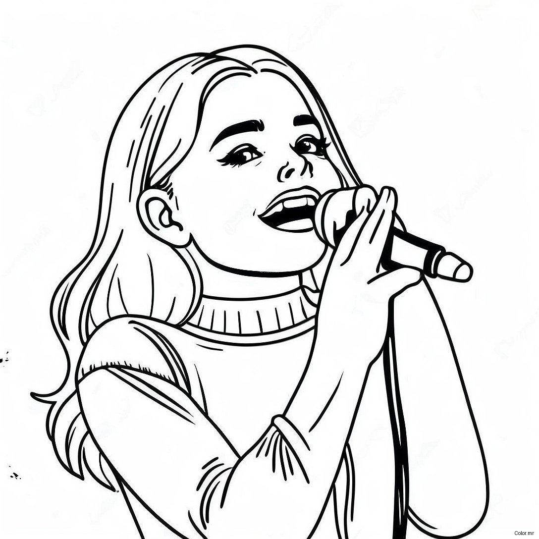 Sabrina Carpenter Singing On Stage Coloring Page 40959 33911