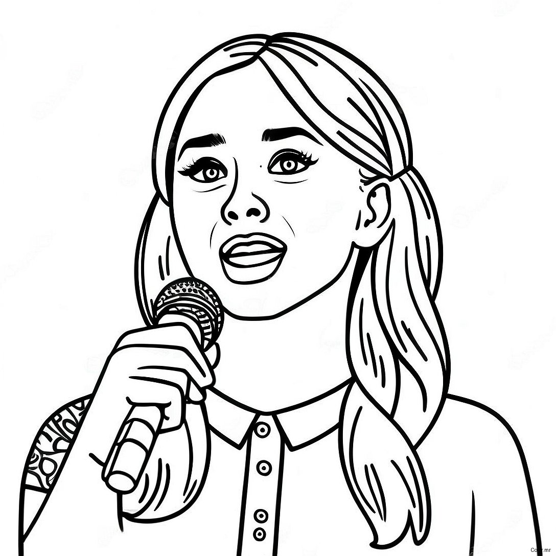 Sabrina Carpenter Singing On Stage Coloring Page 40959 33912
