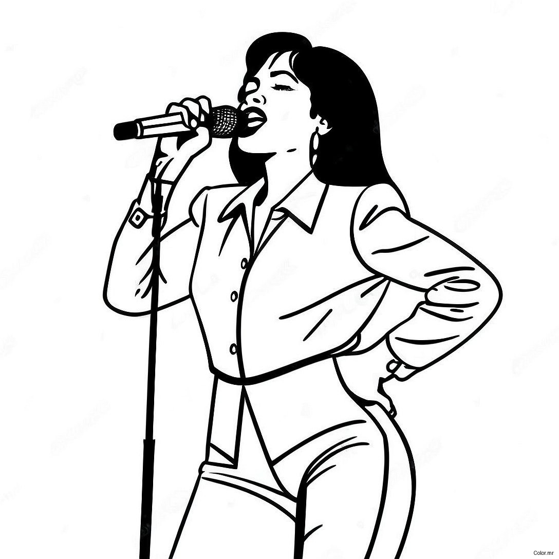 Selena Quintanilla Performing On Stage Coloring Page 9007 7361