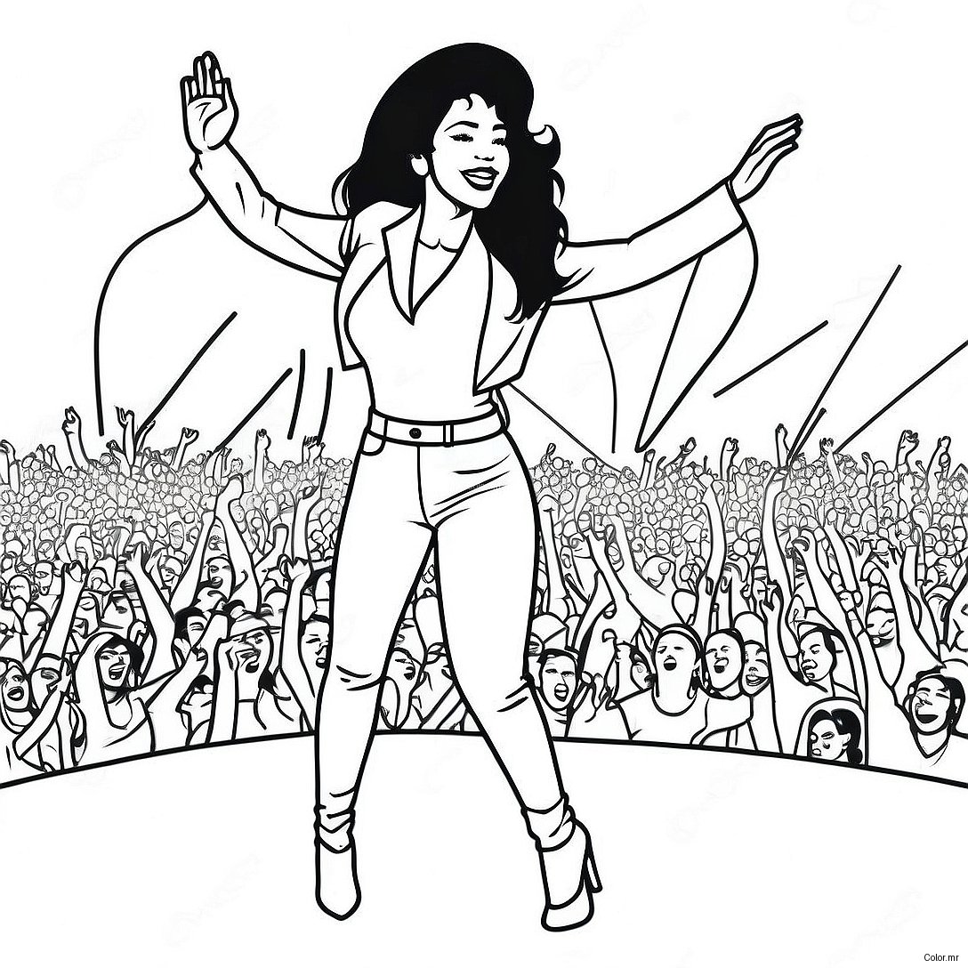 Selena Quintanilla Performing On Stage Coloring Page 9007 7362