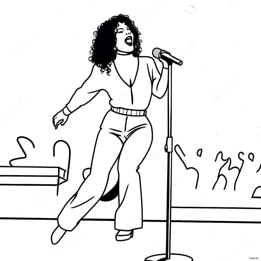 Selena Quintanilla Performing On Stage Coloring Page 9007 7363