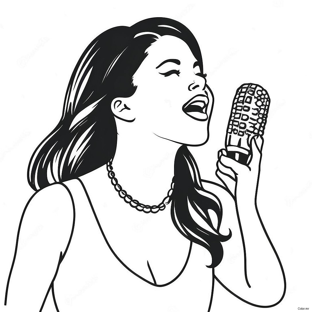 Selena Singing On Stage Coloring Page 10978 9000