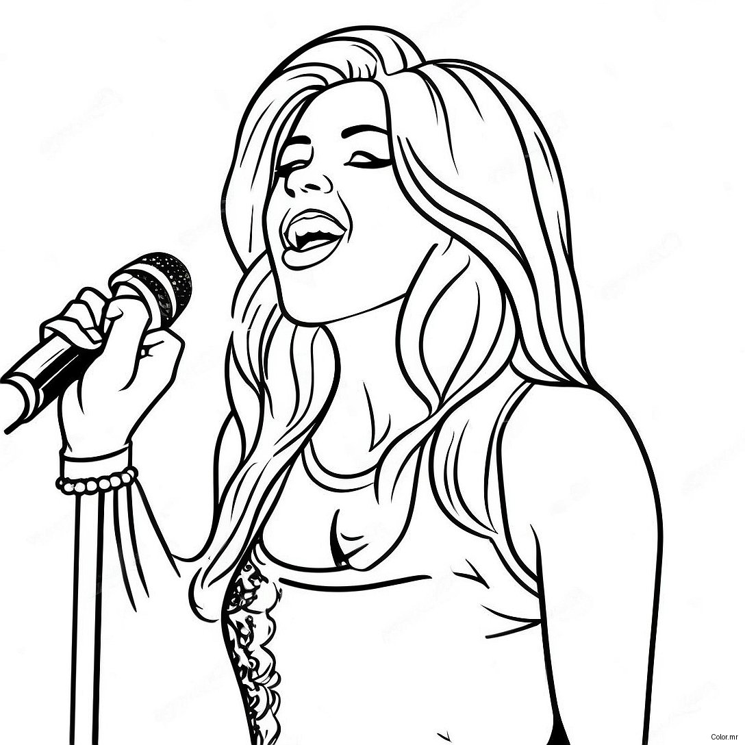 Shakira Singing On Stage Coloring Page 25026 22913