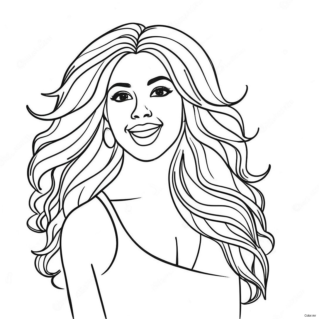 Shakira Singing On Stage Coloring Page 25026 22914