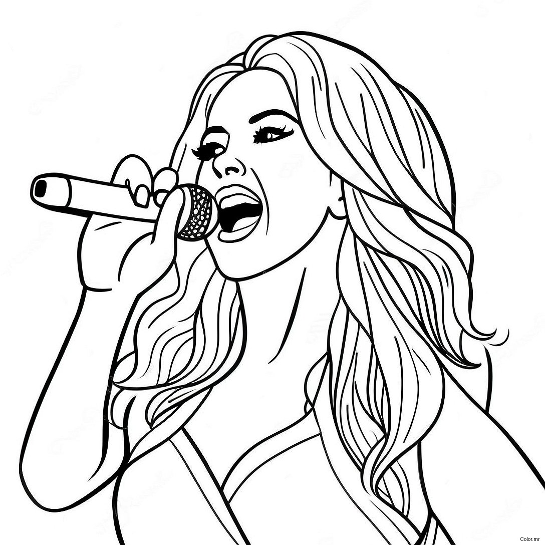 Shakira Singing On Stage Coloring Page 25026 22915