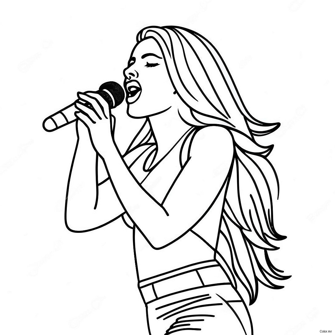 Shakira Singing On Stage Coloring Page 25026 22916
