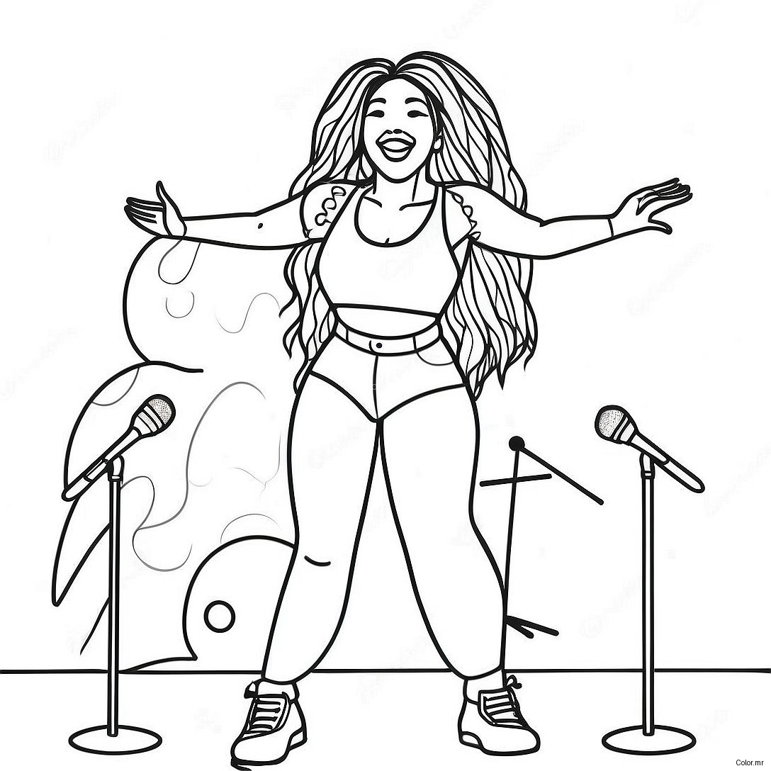 Sza Performing On Stage Coloring Page 34573 28797