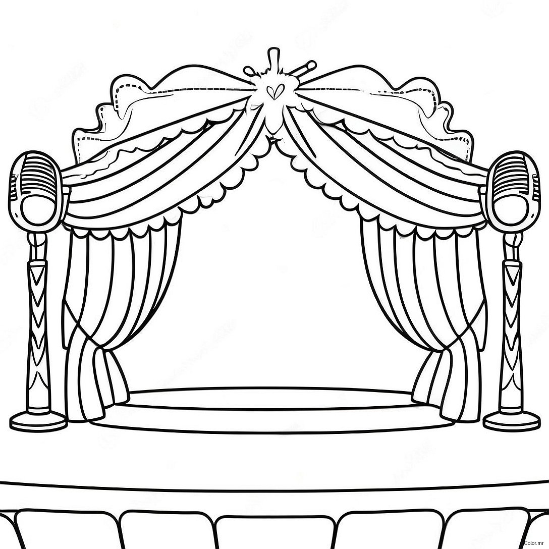 Talent Show Stage Coloring Page 47063 39166
