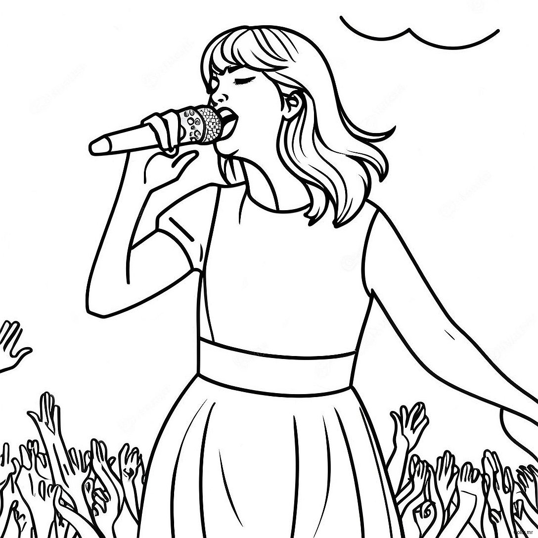 Taylor Swift Singing On Stage Coloring Page 10287 8454