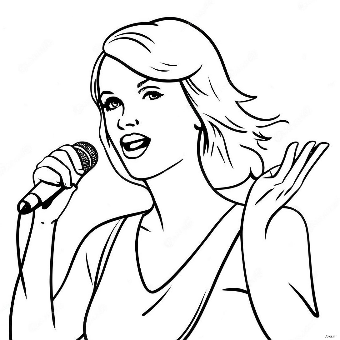 Taylor Swift Singing On Stage Coloring Page 10287 8455