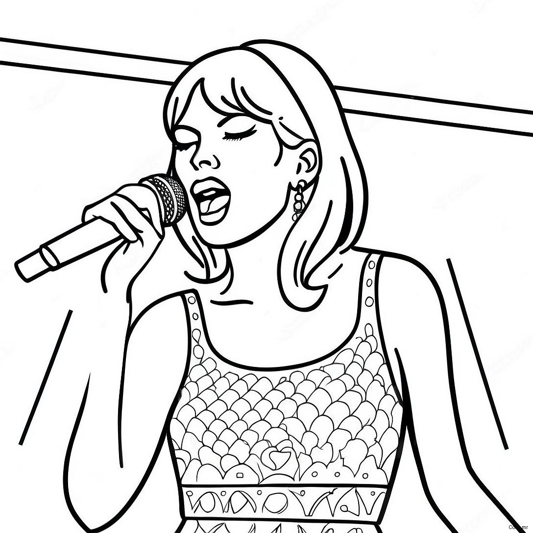 Taylor Swift Singing On Stage Coloring Page 10287 8456