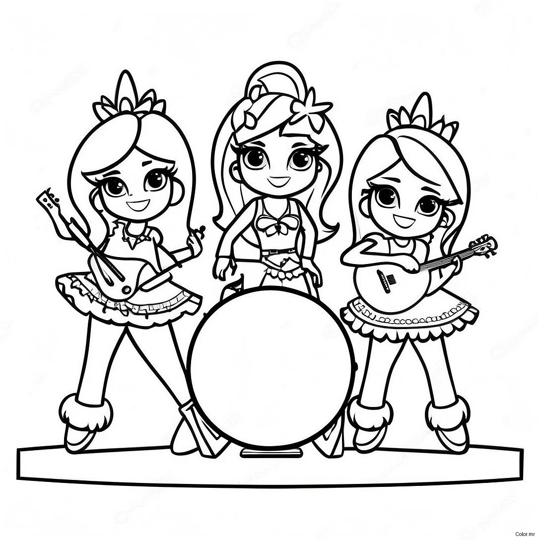 The Dazzlings Performing On Stage Coloring Page 65401 54045