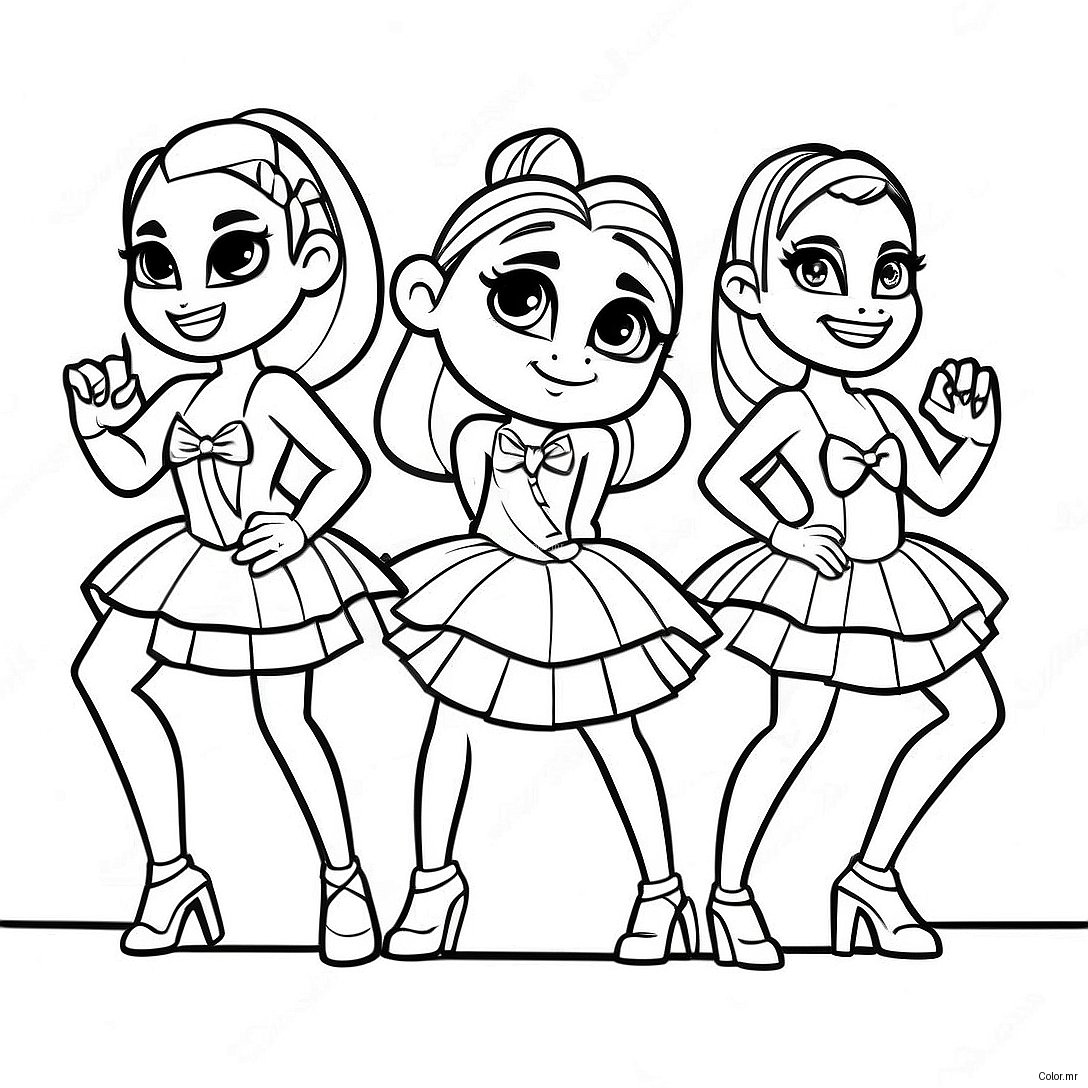 The Dazzlings Performing On Stage Coloring Page 65401 54046