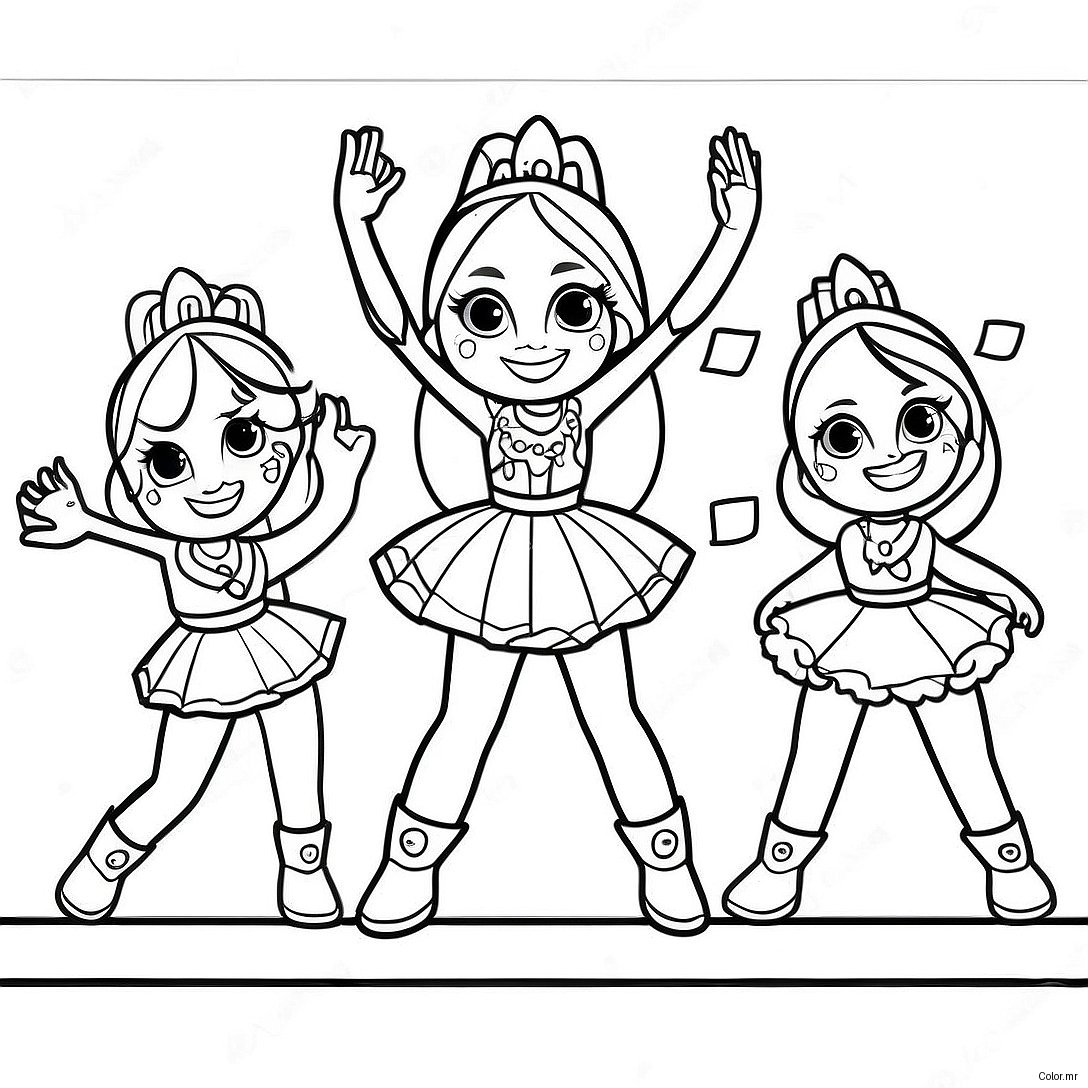The Dazzlings Performing On Stage Coloring Page 65401 54048