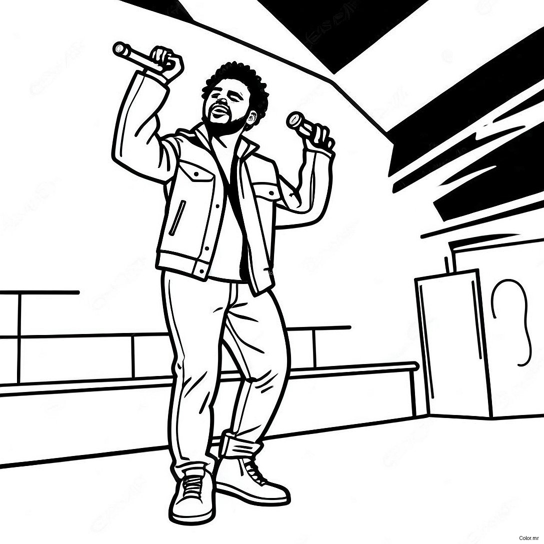 The Weeknd Performing On Stage Coloring Page 24806 22739
