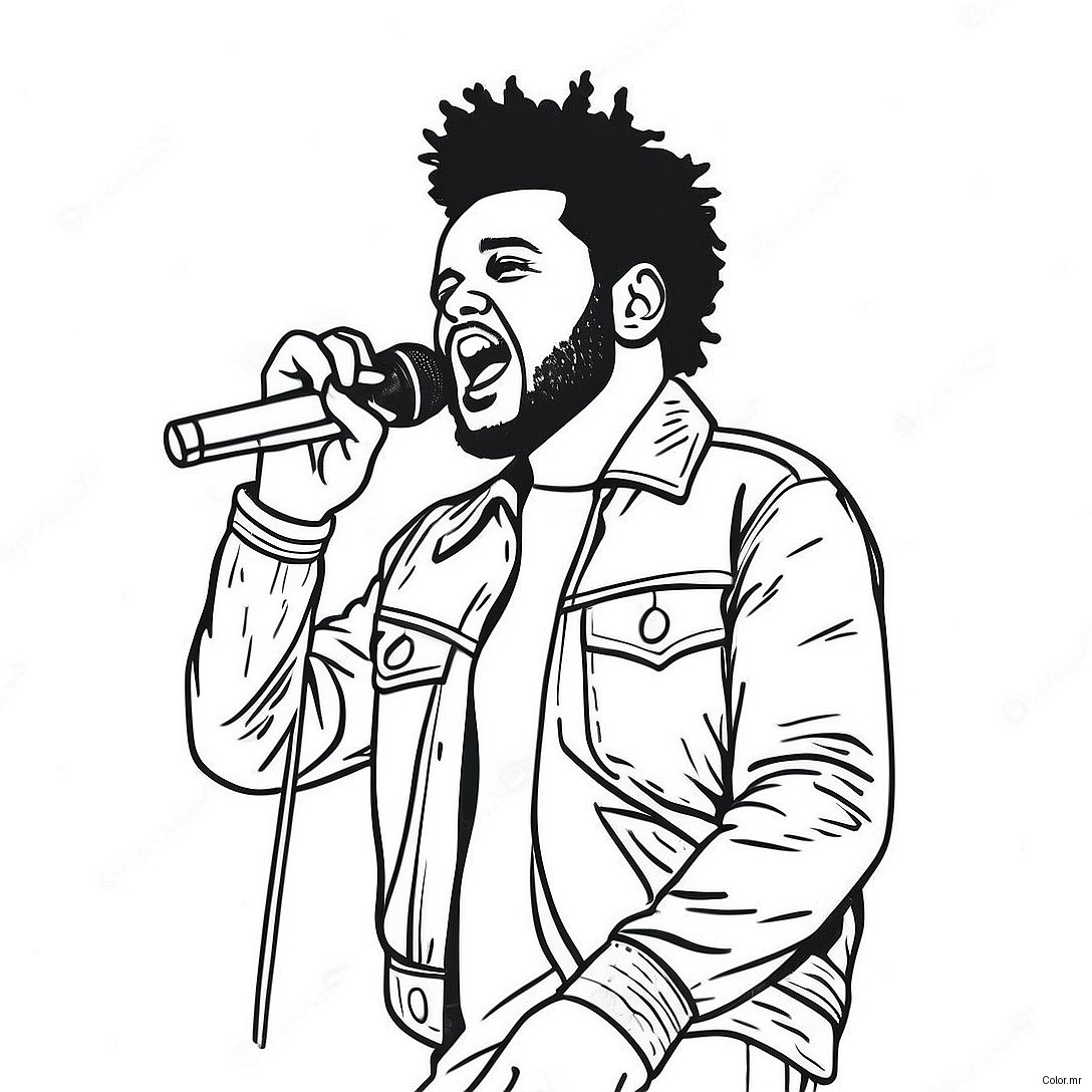 The Weeknd Performing On Stage Coloring Page 24806 22740