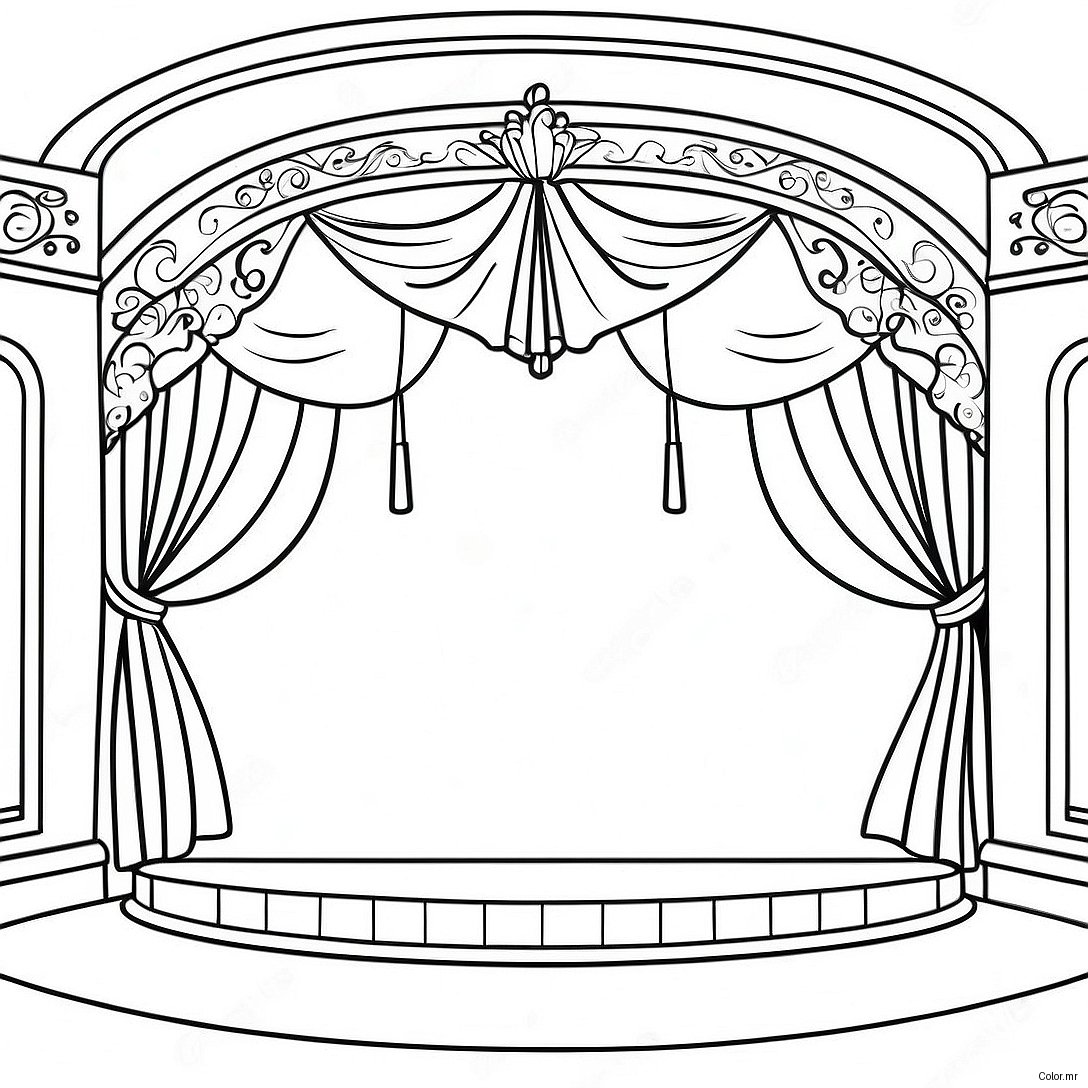 Theater Stage Coloring Page 24384 22406