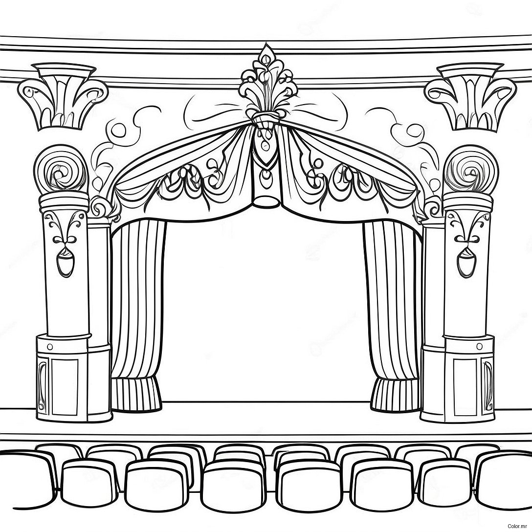 Theater Stage Coloring Page 24384 22407