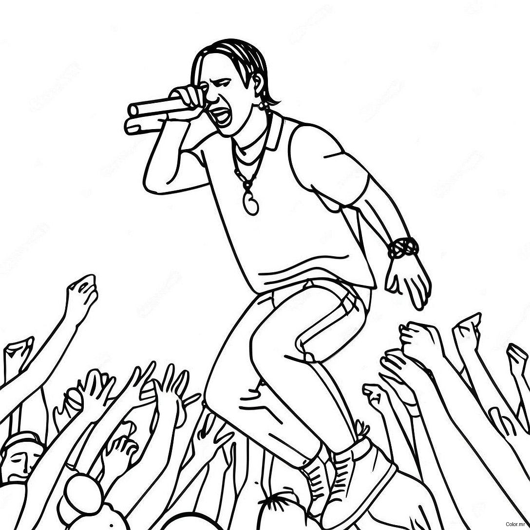 Travis Scott Performing On Stage Coloring Page 19499 18249