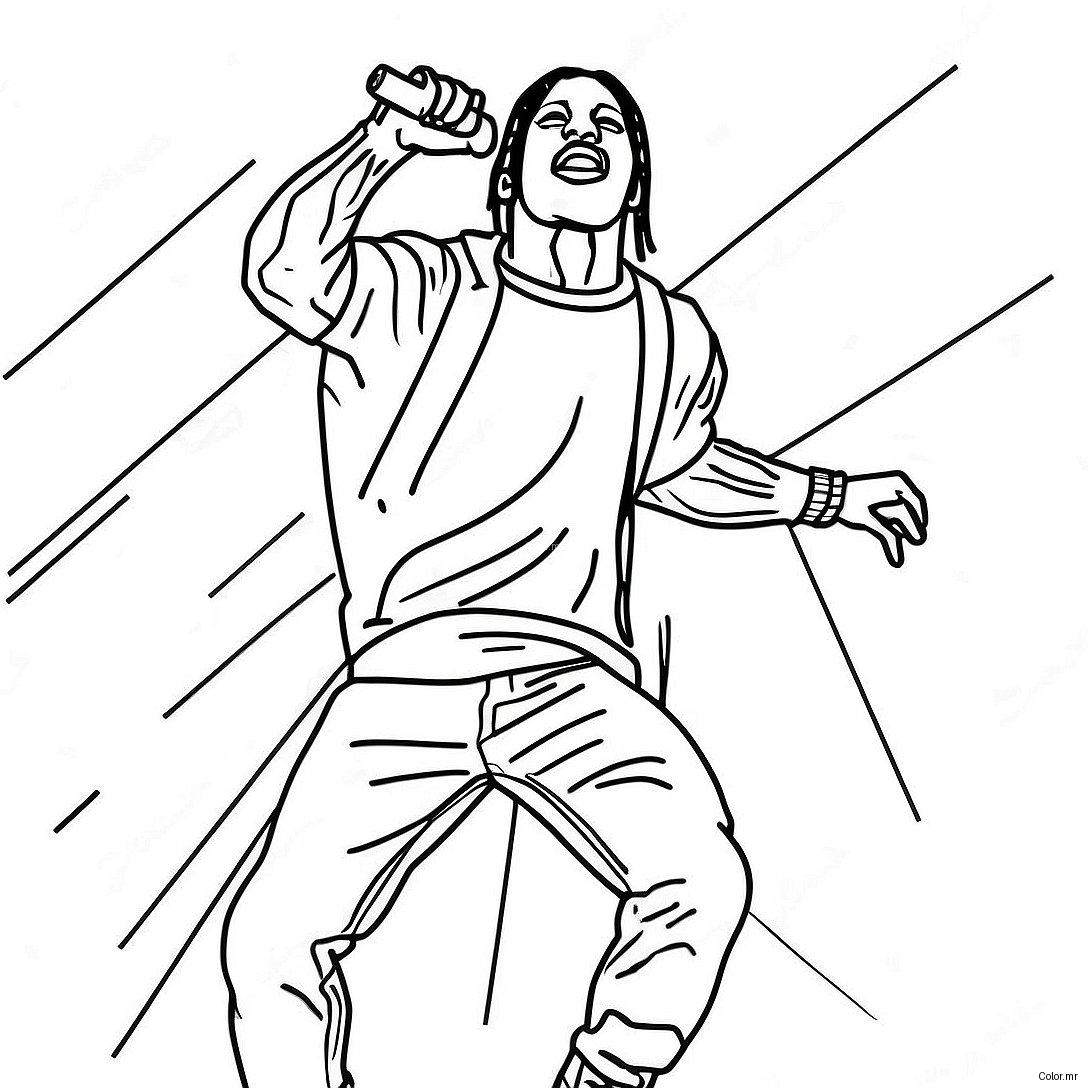 Travis Scott Performing On Stage Coloring Page 19499 18250