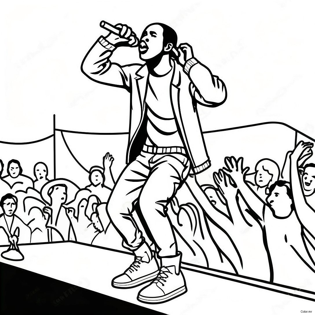 Travis Scott Performing On Stage Coloring Page 19499 18251