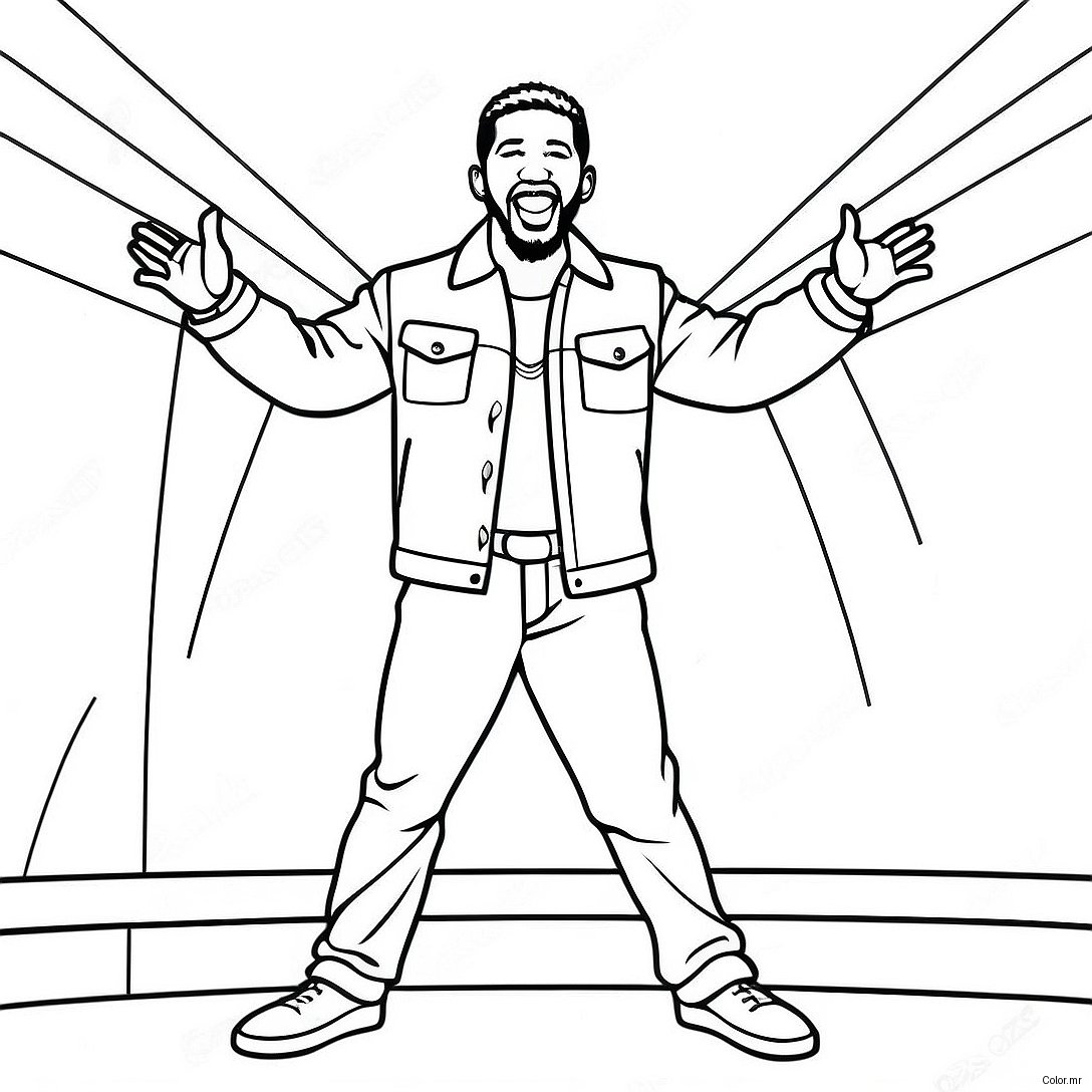 Usher Singing On Stage Coloring Page 51495 42885