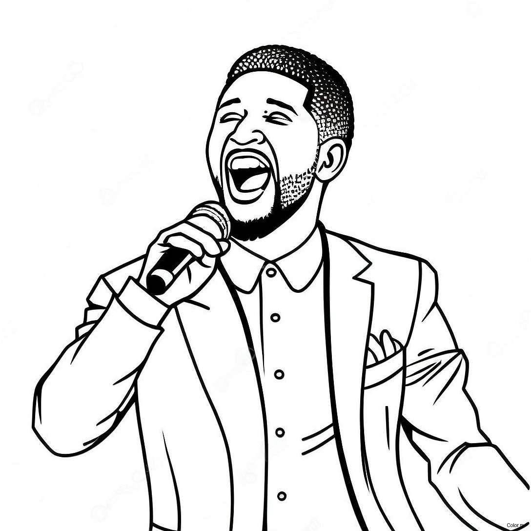 Usher Singing On Stage Coloring Page 51495 42887
