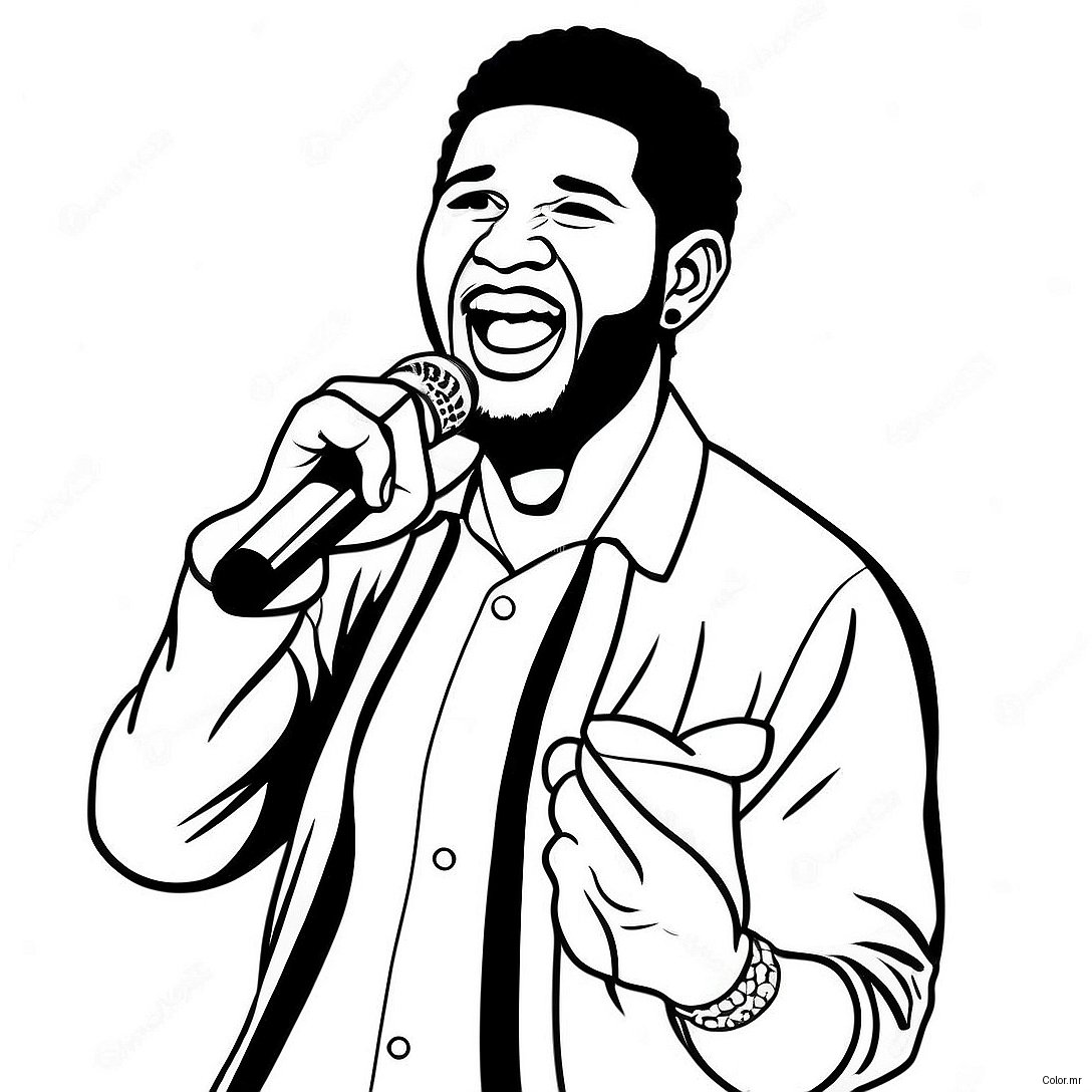 Usher Singing On Stage Coloring Page 51495 42888