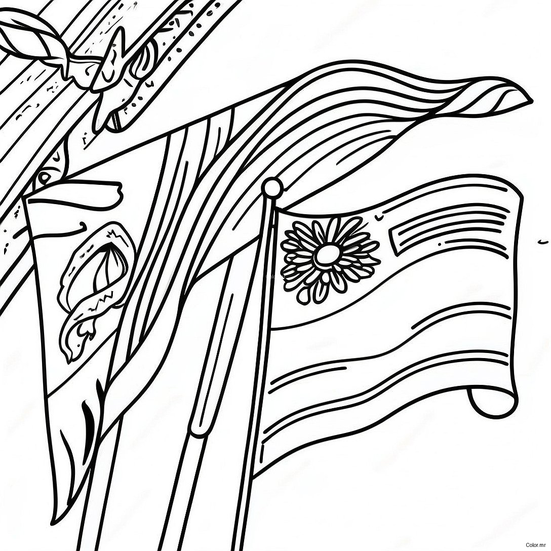 Vibrant Hispanic Heritage Flags Coloring Page 19889 18564