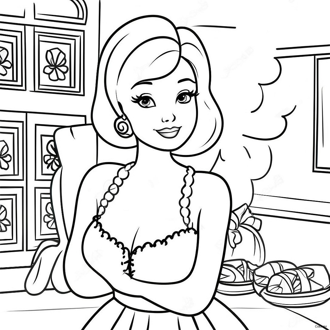 Vintage Barbie Coloring Page 8265 6697