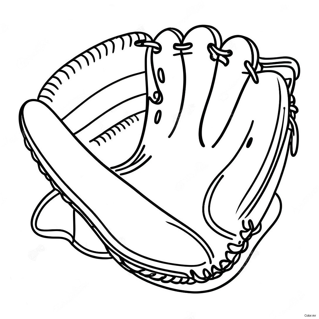 Vintage Baseball Glove Coloring Page 52277 43501