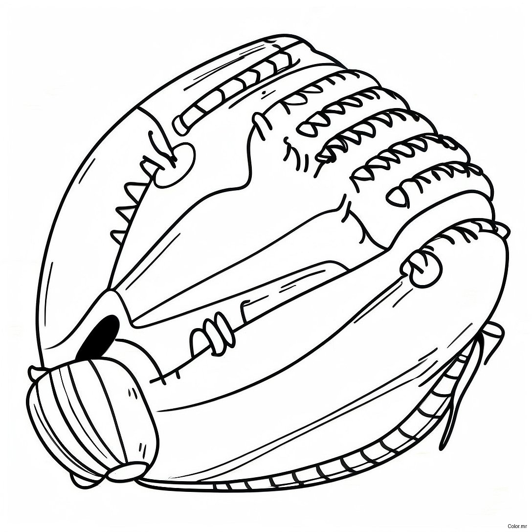 Vintage Baseball Glove Coloring Page 52277 43502