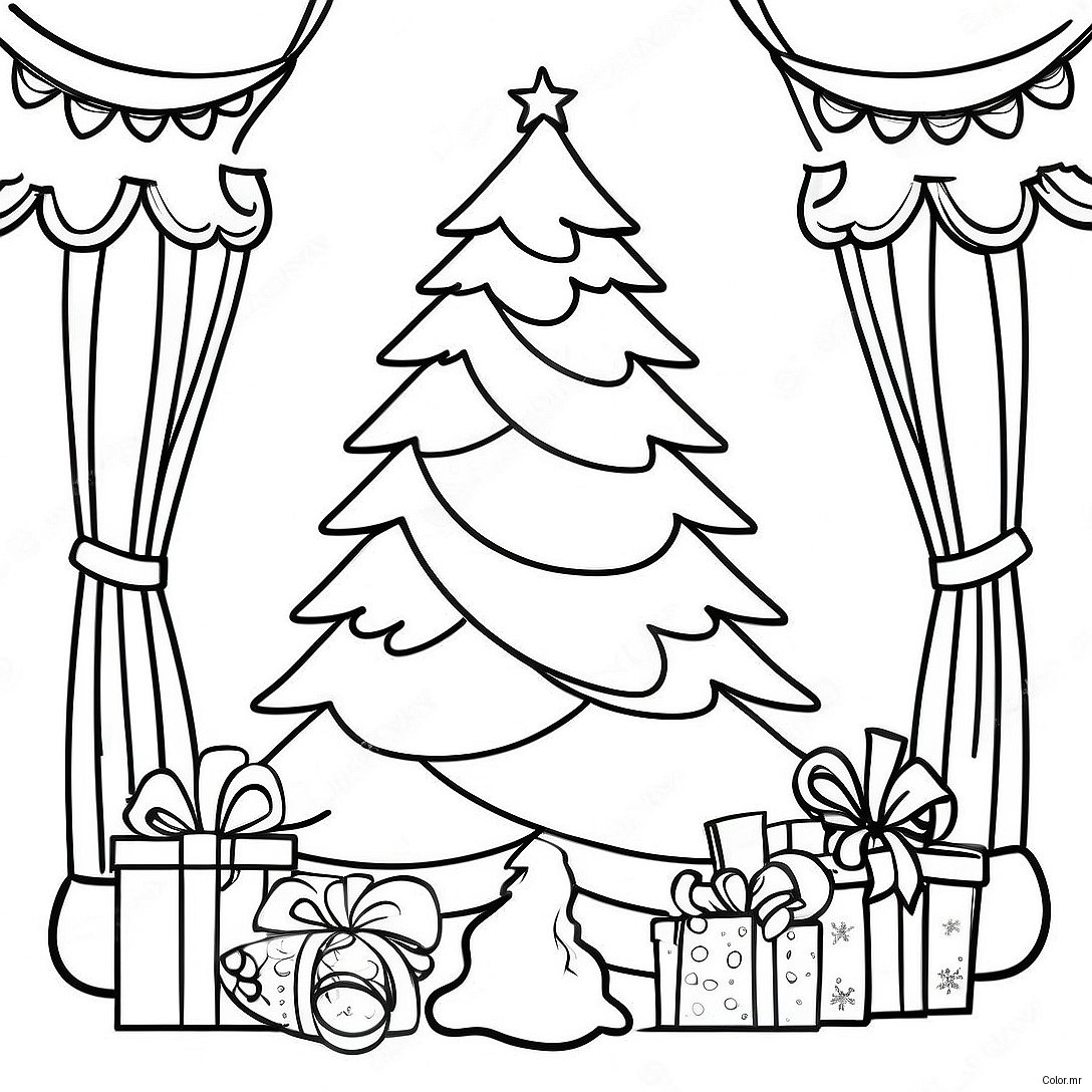 Vintage Christmas Tree Coloring Page 10607 8697