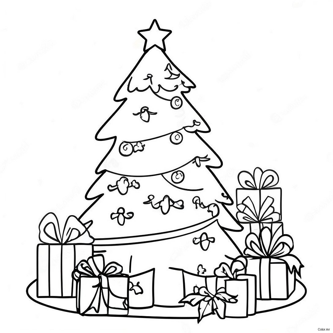 Vintage Christmas Tree Coloring Page 10607 8700